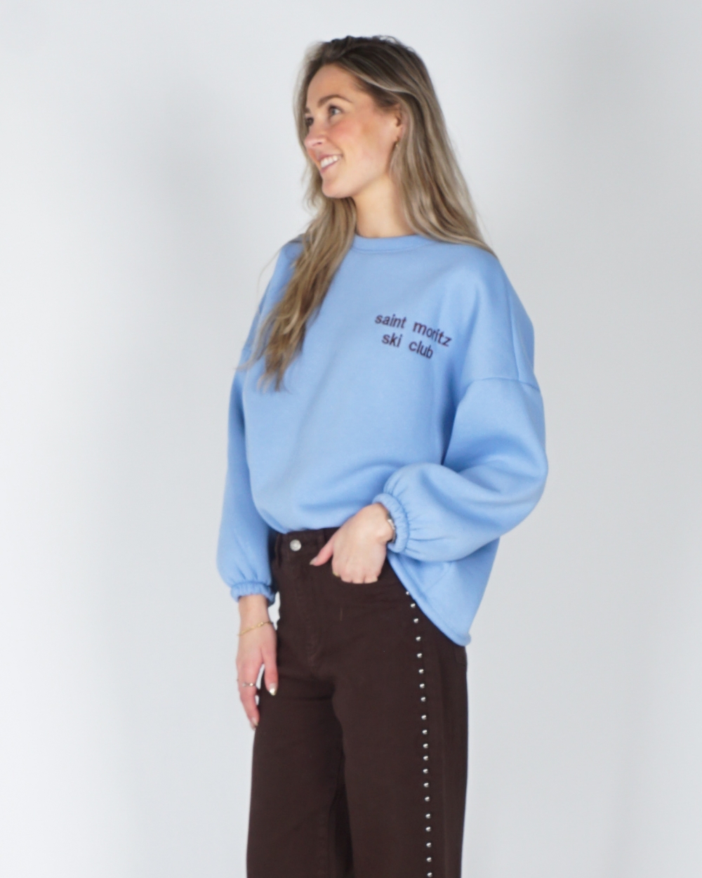 OVERSIZED SWEATER ST.MORITZ LICHTBLAUW