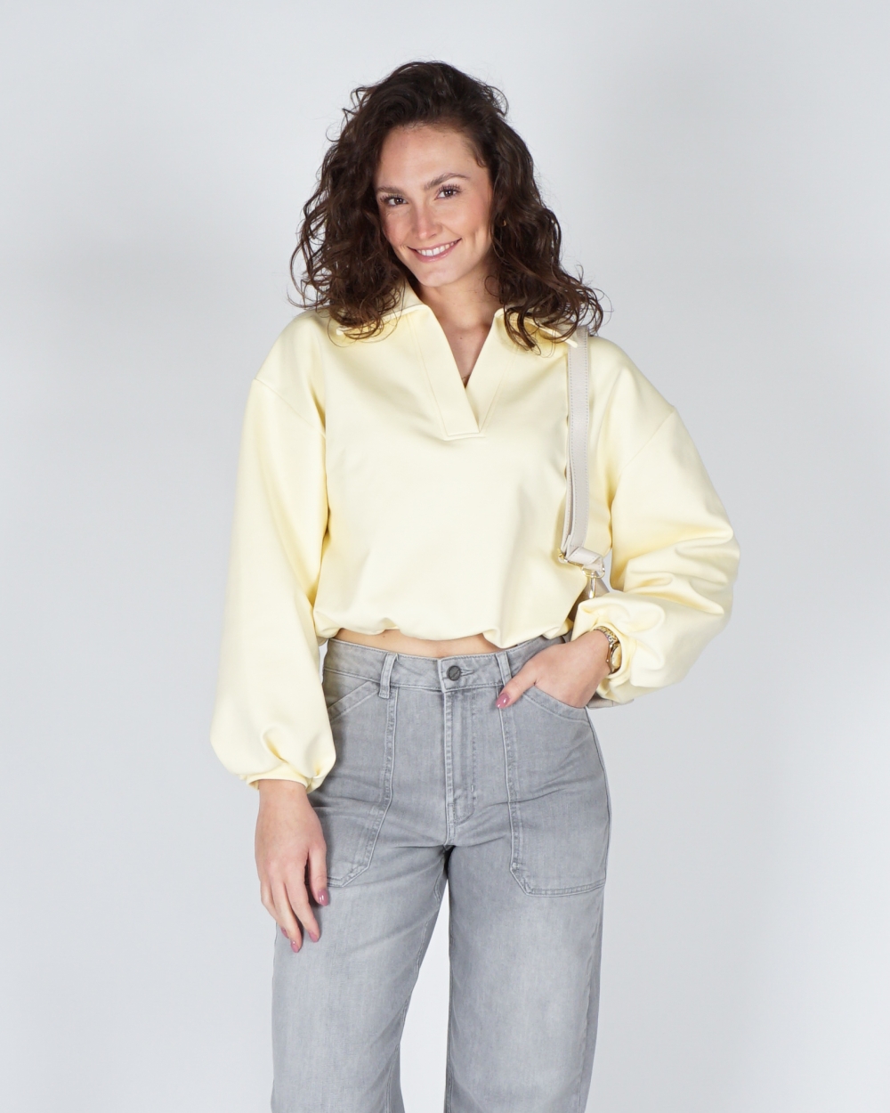 POLO SWEATER MYLENA LICHT GEEL