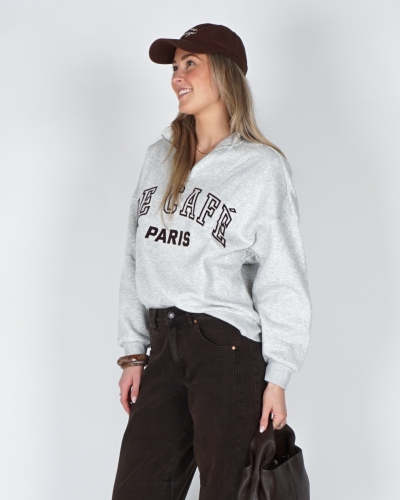 My Jewellery SWEATER MET RITS LE CAFE GRIJS/BRUIN