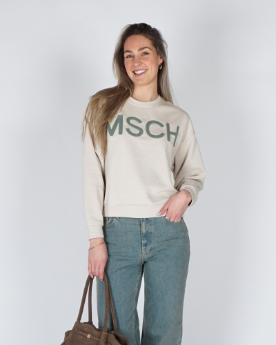 LOGO SWEATER BRIENA ECRU GROEN
