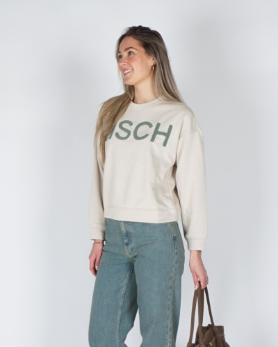 LOGO SWEATER BRIENA ECRU GROEN