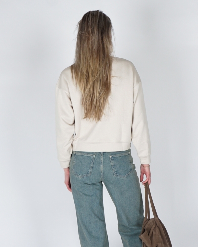 LOGO SWEATER BRIENA ECRU GROEN