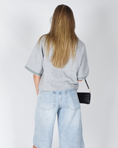 SWEATER MET KORTE MOUWEN CLUB AMOUR GRIJS