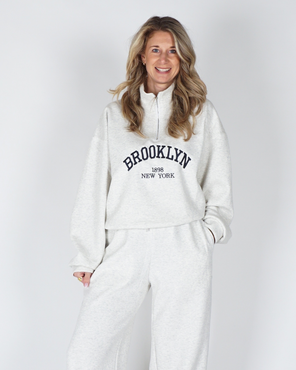 SPORTY SWEATER BROOKLYN GRIJS