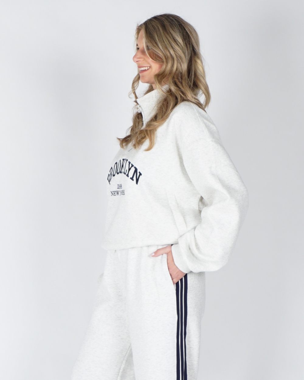 SPORTY SWEATER BROOKLYN GRIJS