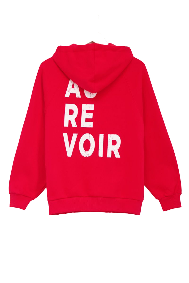 AU REVOIR HOODIE ROOD 