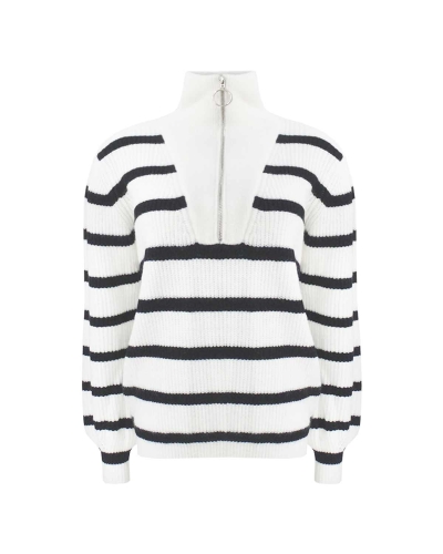 Gossip ZIPPER SWEATER ZWART/WIT