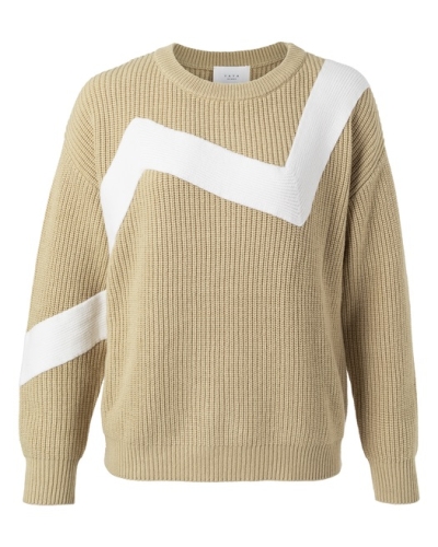 YAYA ZIG ZAG SWEATER KHAKI