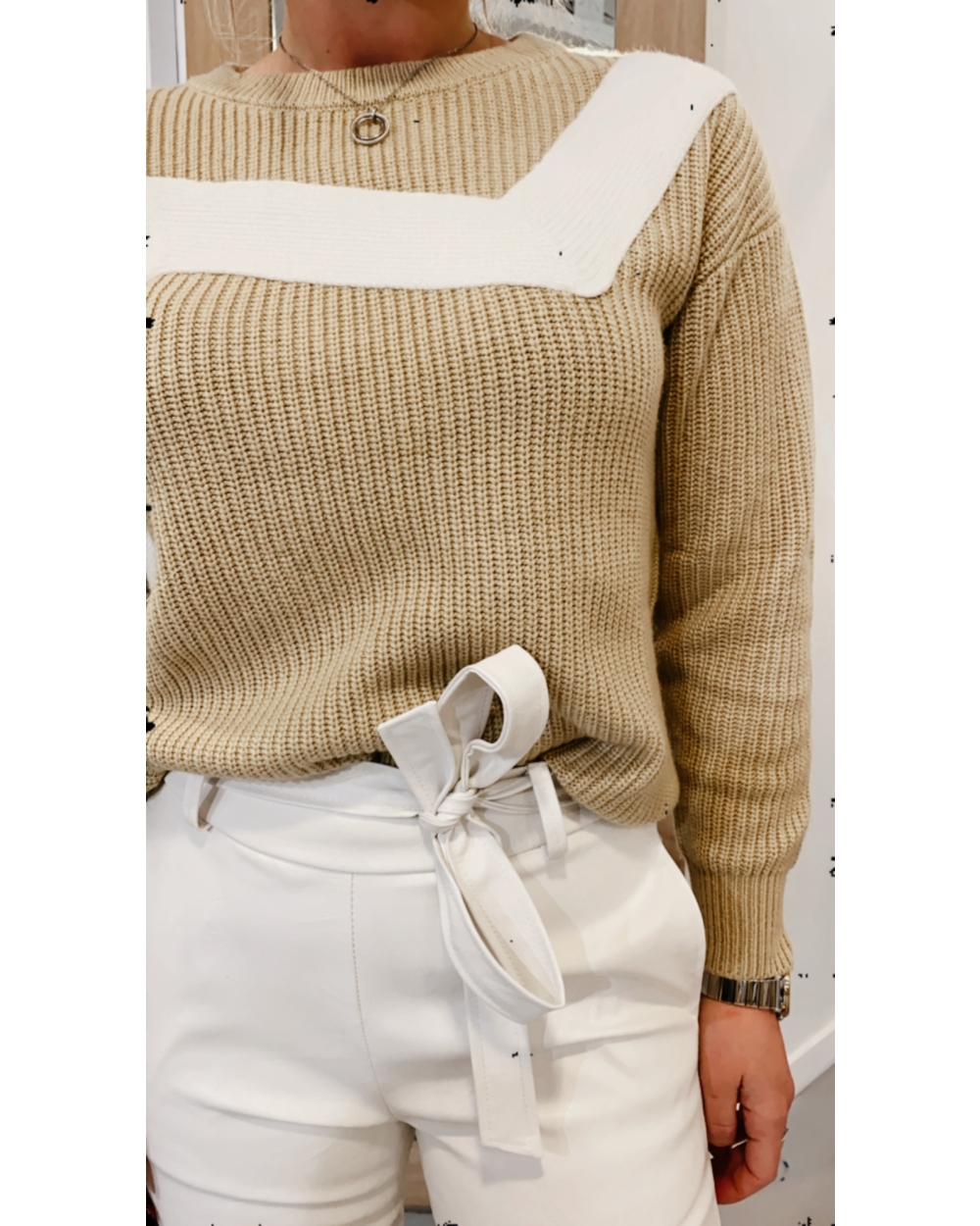 ZIG ZAG SWEATER KHAKI