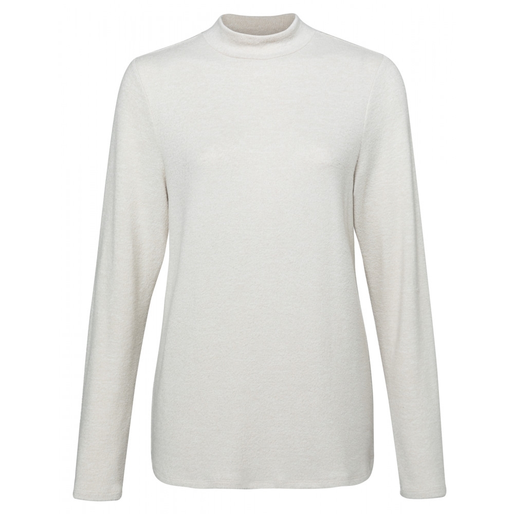 BRUSHED MOCK UP NECK SWEATER FOG GREY