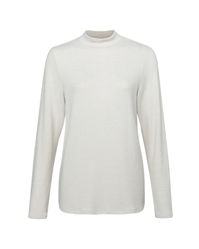 BRUSHED MOCK UP NECK SWEATER FOG GREY