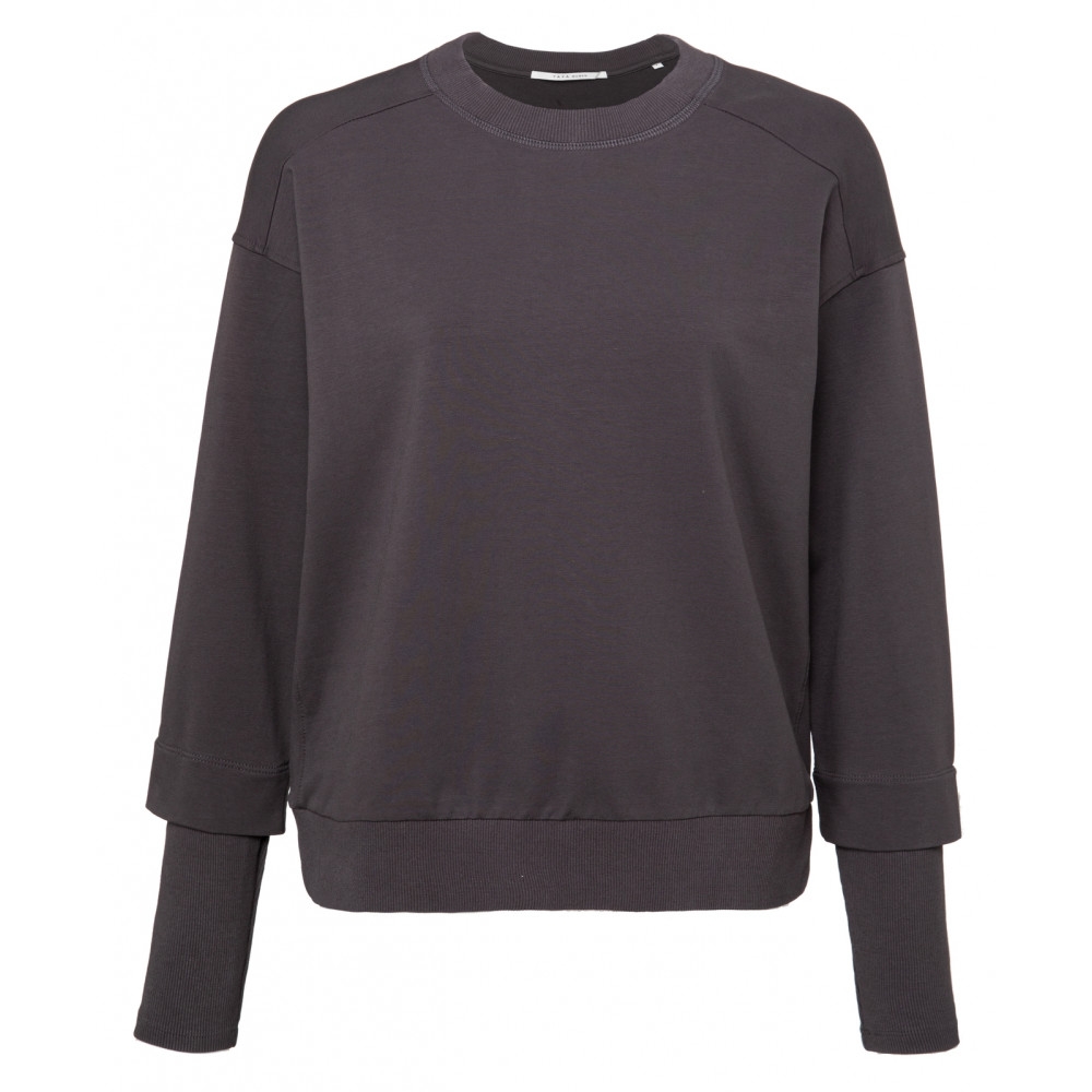 SOFT JERSEY CREW NECK SWEATER PHANTOM