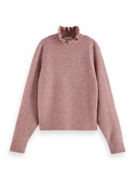 RUFFLED HIGH-NECK JUMPER ROSE 
