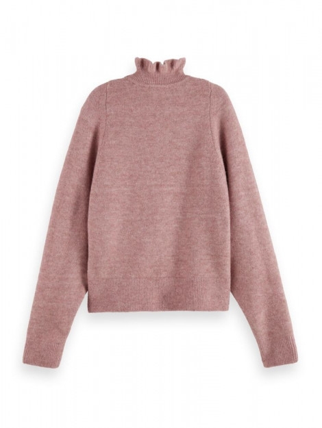 RUFFLED HIGH-NECK JUMPER ROSE 