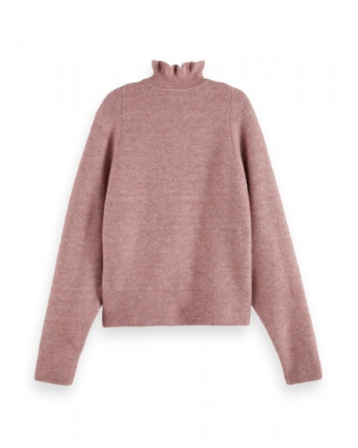 RUFFLED HIGH-NECK JUMPER ROSE 