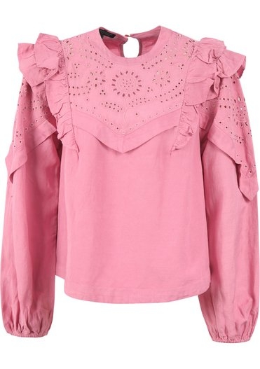 EMBROIDERED VOLUMINOUS SLEEVED TOP
