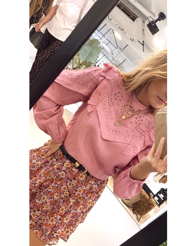 Scotch & Soda EMBROIDERED VOLUMINOUS SLEEVED TOP