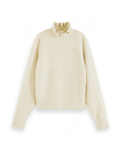 Scotch & Soda RUFFLED HIGH-NECK JUMPER