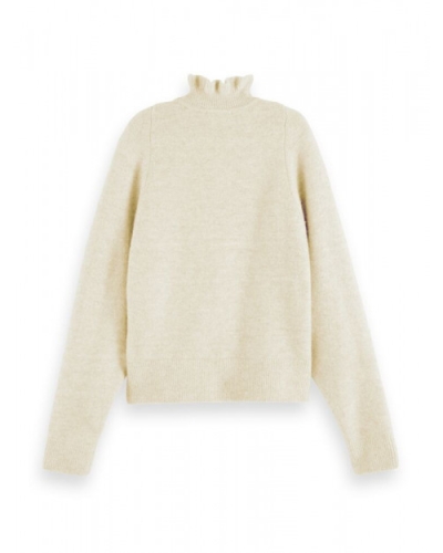 RUFFLED HIGH-NECK JUMPER