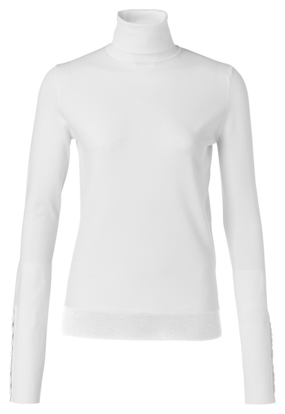 HIGH NECK SWEATER MET KNOPEN WHITE 