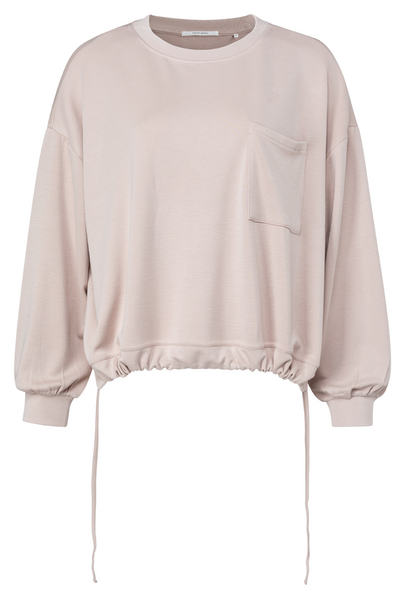 SWEATER MET ZAK EN TREKKOORD 