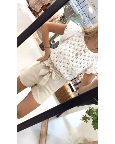 YAYA POINTELLE KNIT TOP