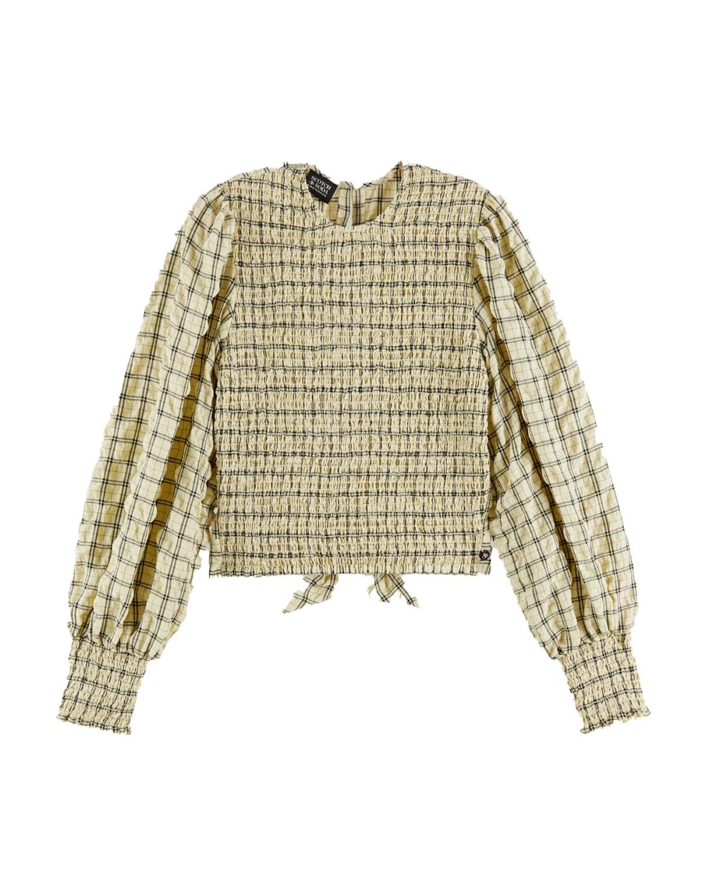 Geruite blouse met strik