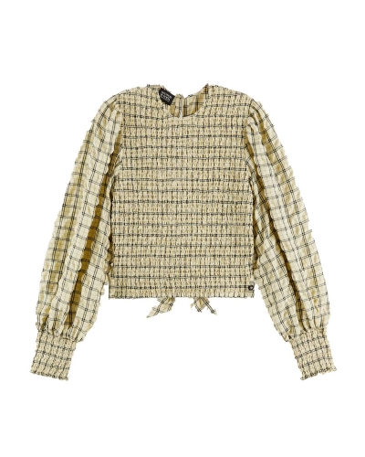 Scotch & Soda Geruite blouse met strik
