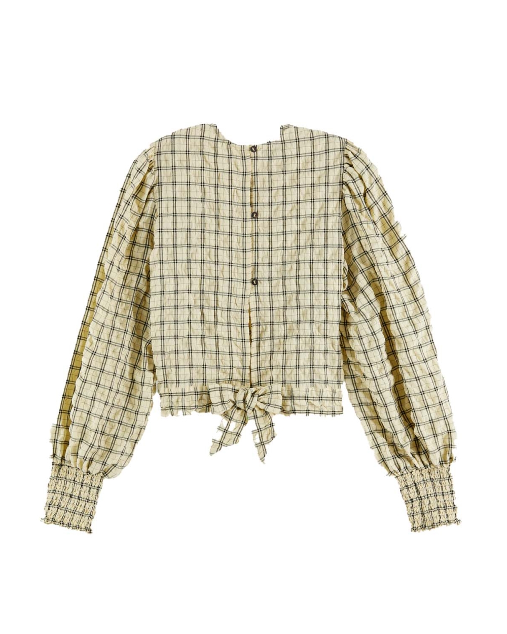 Geruite blouse met strik