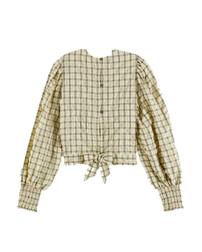 Geruite blouse met strik