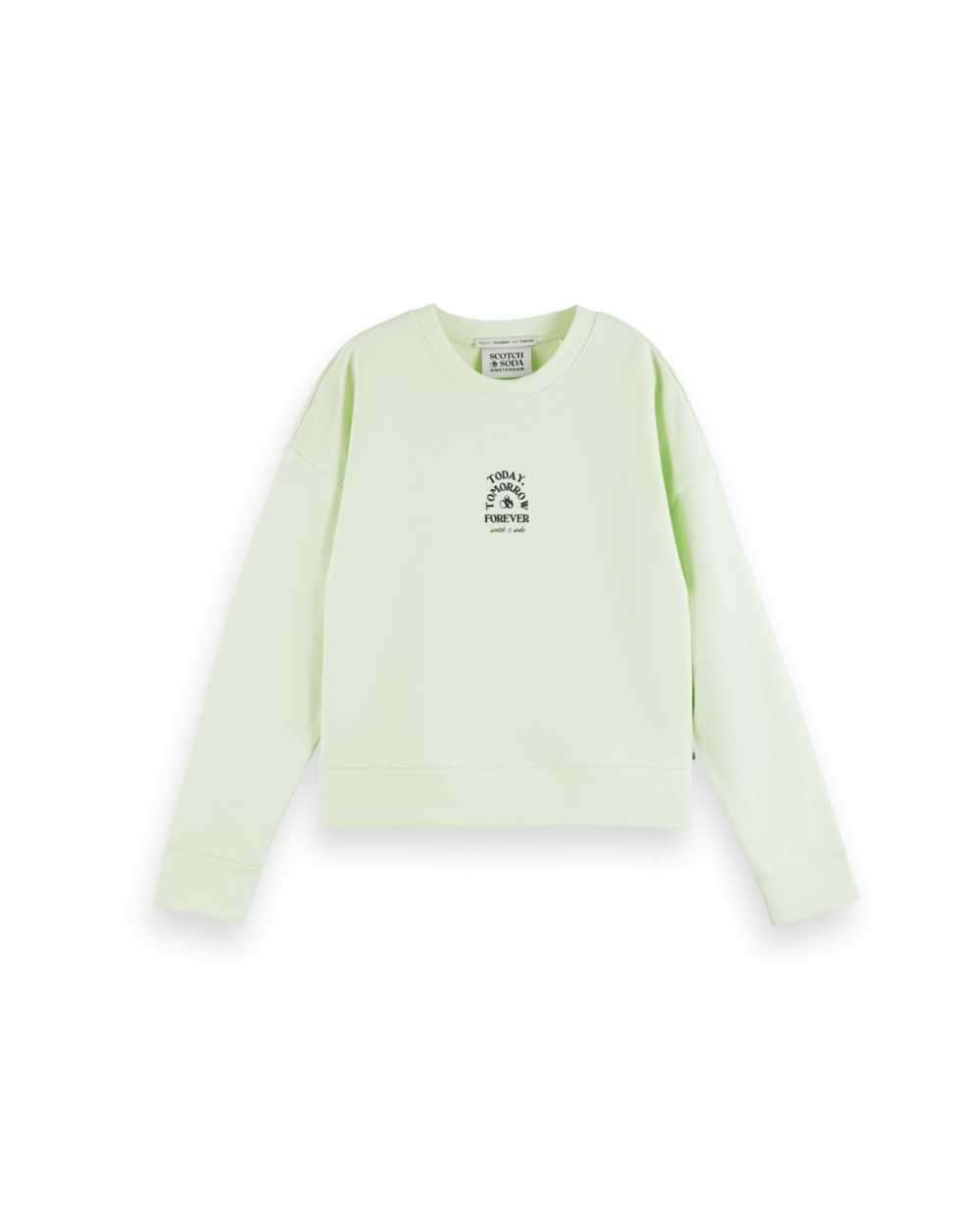 SWEATSHIRT MET TEKST GROEN 