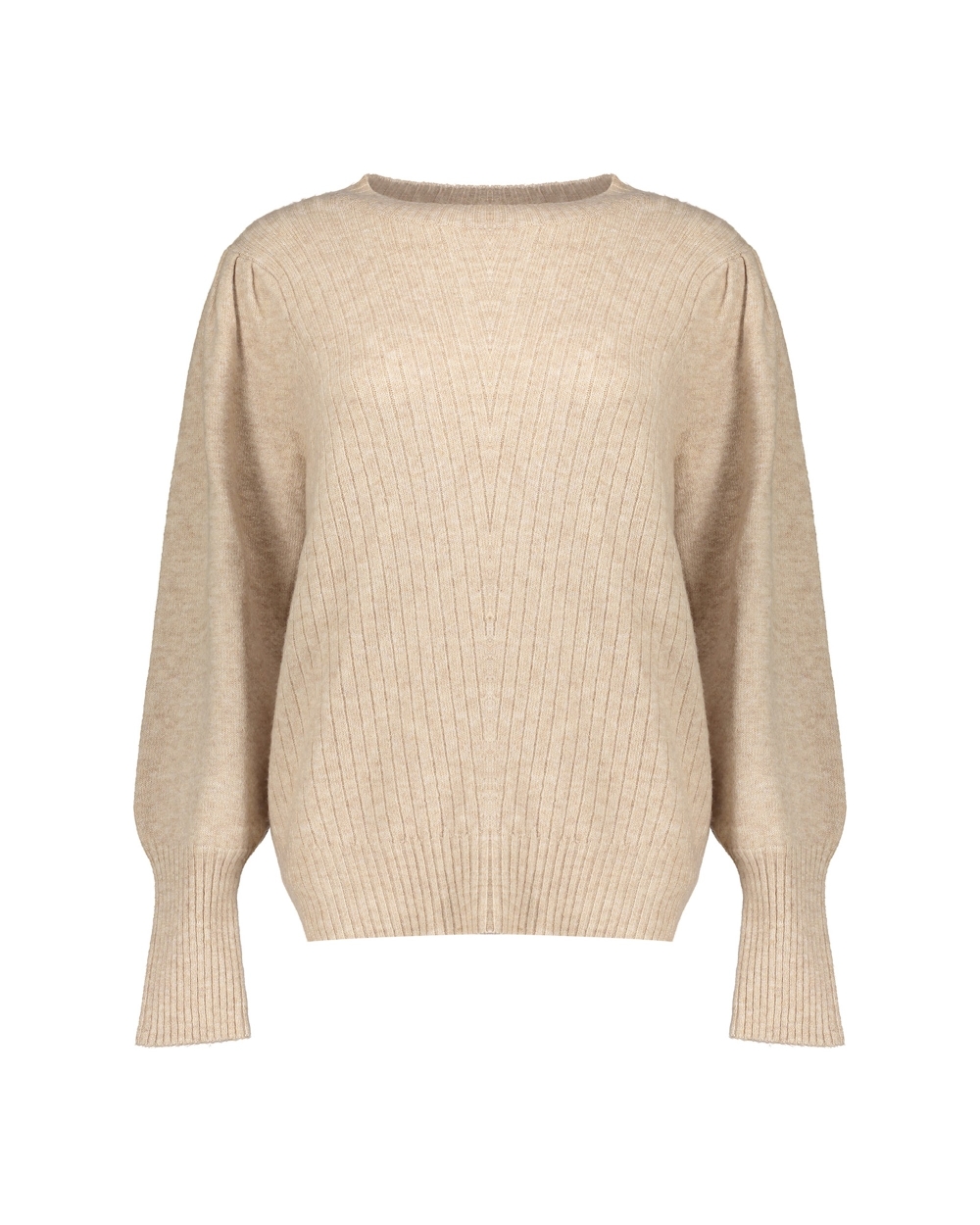 BEIGE TRUI MET SCHOUDER DETAIL 