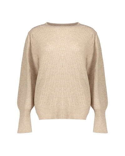 BEIGE TRUI MET SCHOUDER DETAIL 