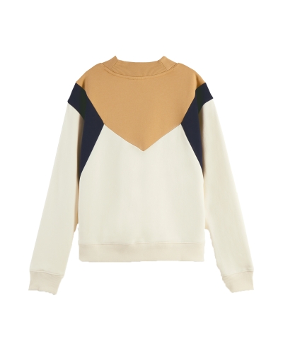 COLOR BLOCK ORGANIC COTTON SWEAT