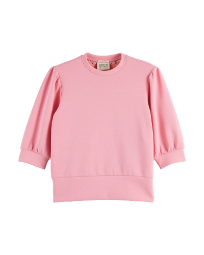 Scotch & Soda VOLUMINOUS SLEEVED CREW-NECK SWEAT ROZE