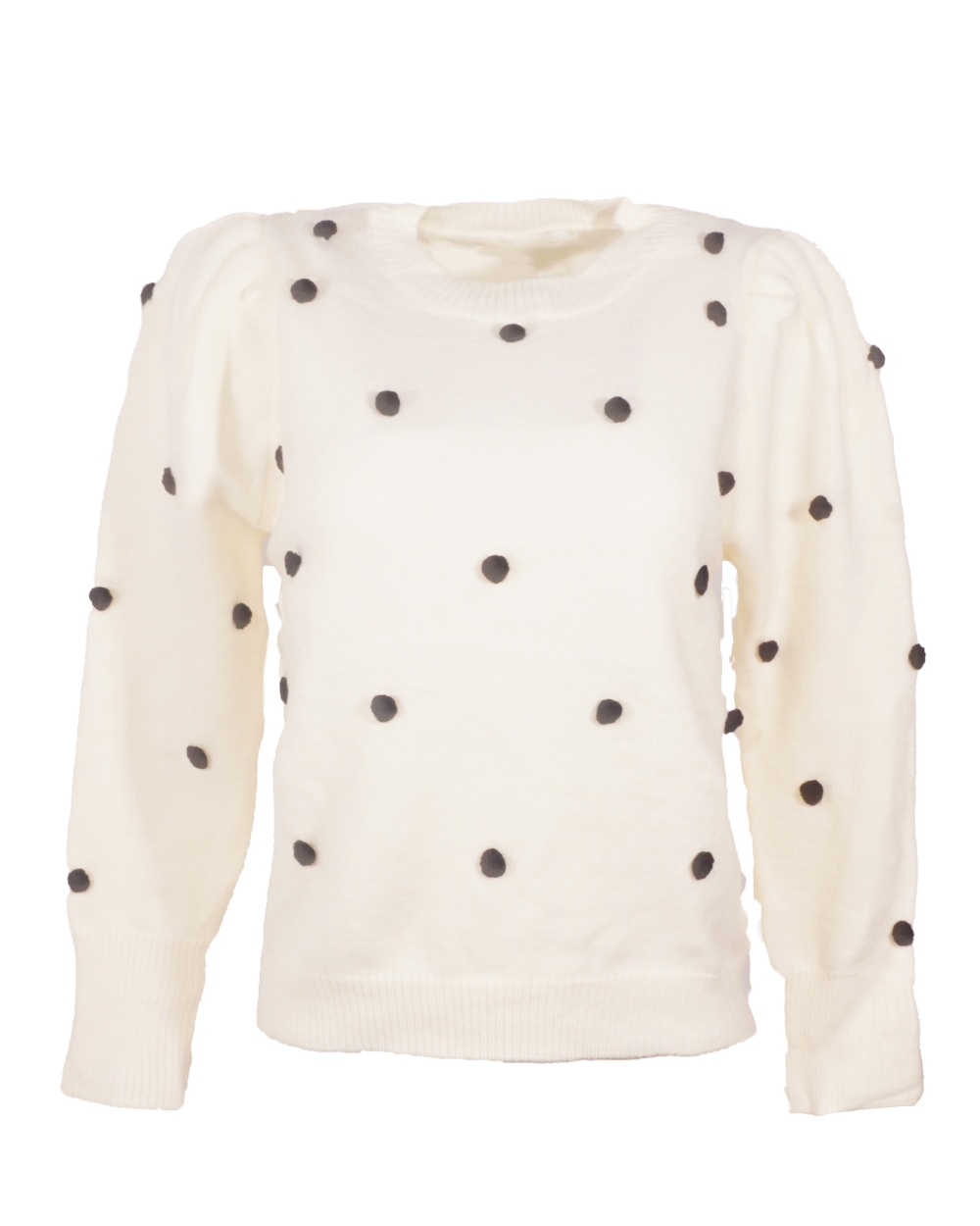 OFF WHITE TRUI MET ZWARTE DOTJES 