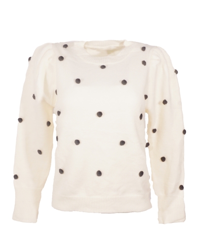Gossip OFF WHITE TRUI MET ZWARTE DOTJES 