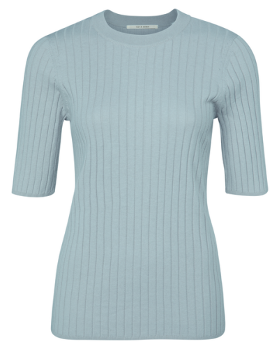 YAYA RIB STITCH SWEATER BLAUW