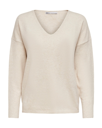 ONLY V-NECK PULLOVER BIRCH MELANGE