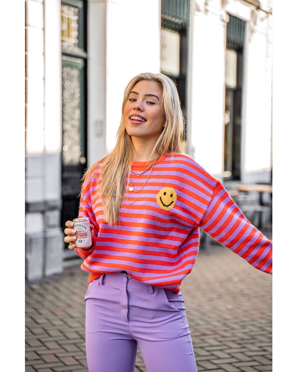 TRUI SMILEY PAARS/ORANJE