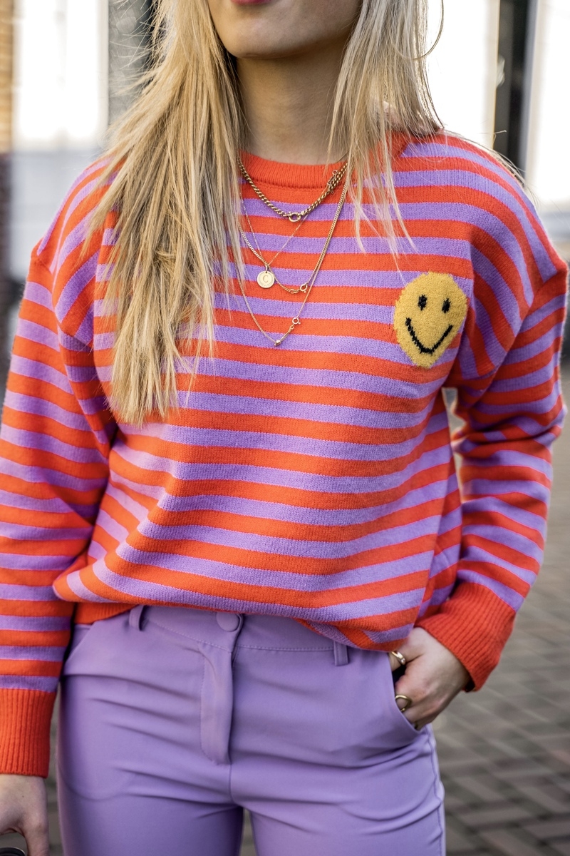 TRUI SMILEY PAARS/ORANJE