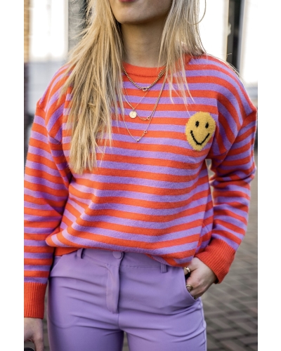 TRUI SMILEY PAARS/ORANJE