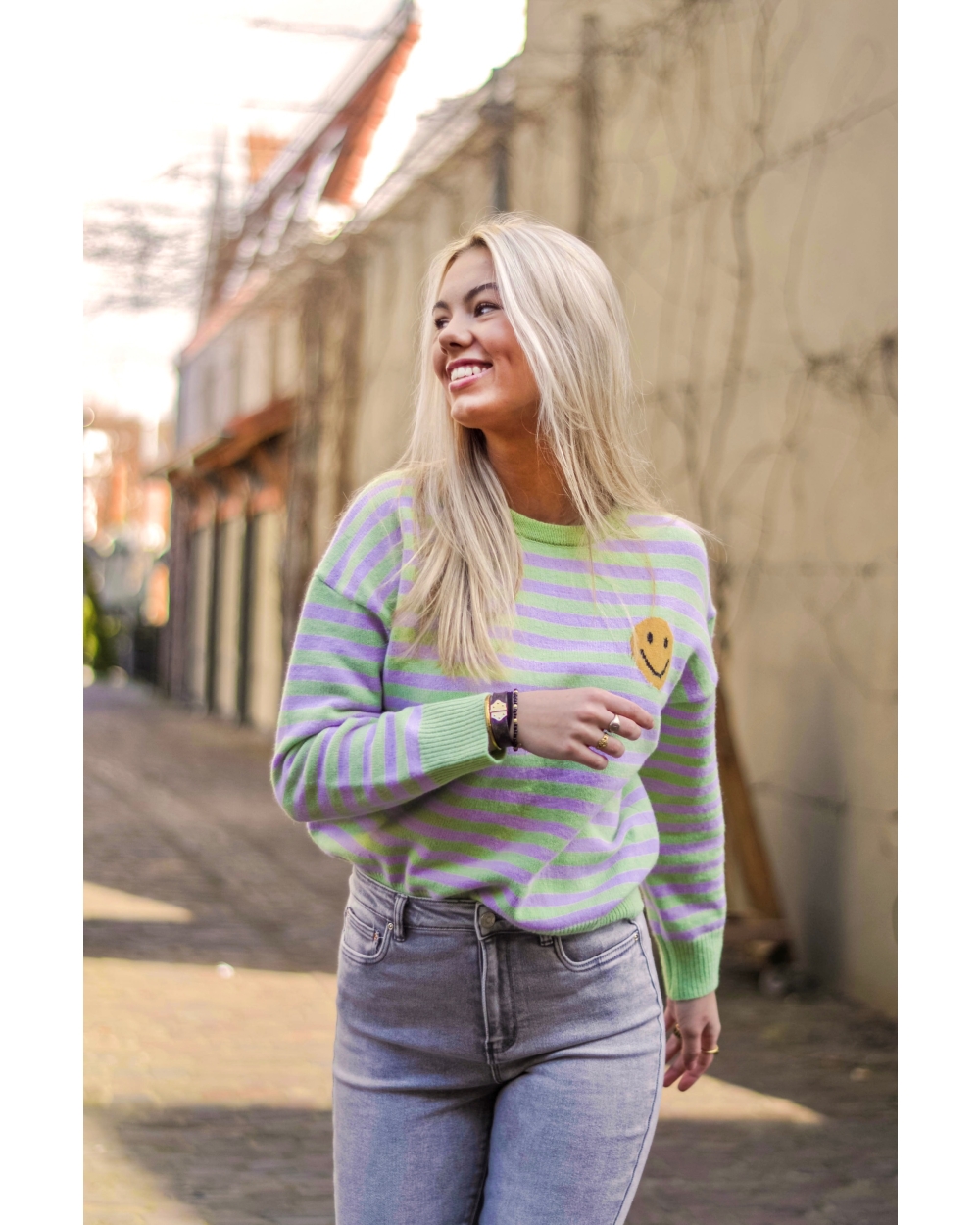 TRUI SMILEY LILA/GROEN