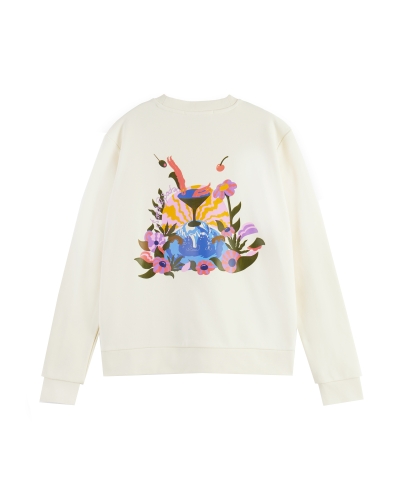 COCKTAIL PRINT CREWNECK SWEATER WIT