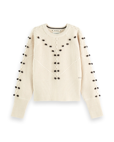 Scotch & Soda ECRU TRUI MET BOLLETJES