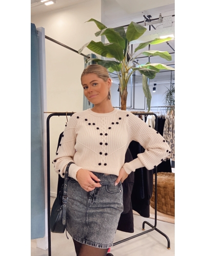 Scotch & Soda ECRU TRUI MET BOLLETJES