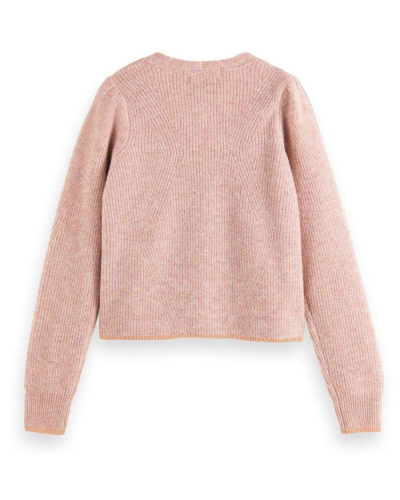Scotch & Soda COSY LUREX GATHERED SHOULDER CARDIGAN PEACH
