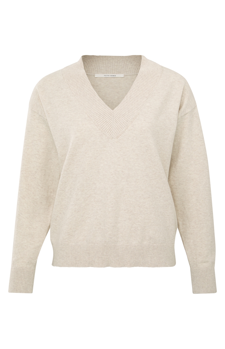 V-HALS SWEATER BEIGE