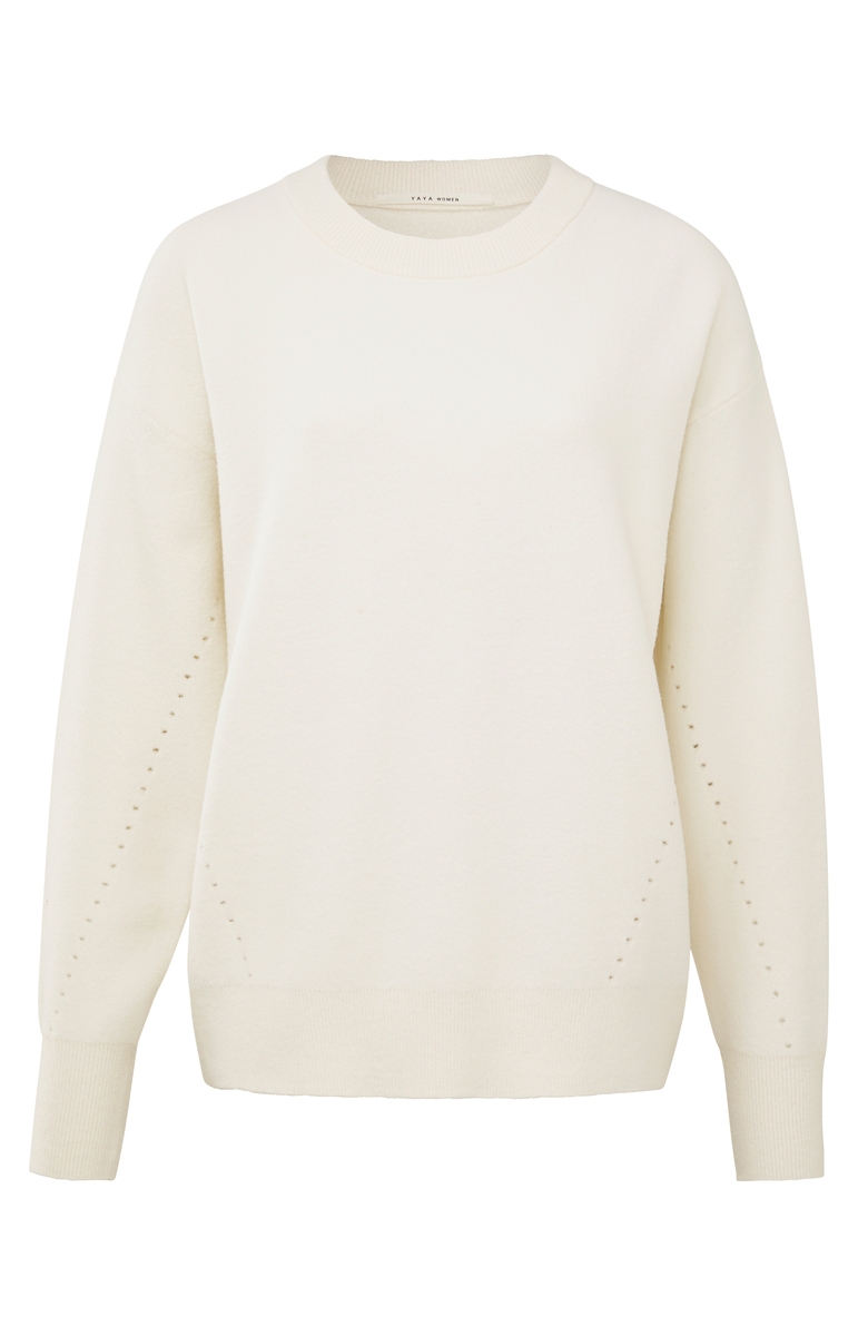 SWEATER WITH POINTELLE DETAIL WHITE