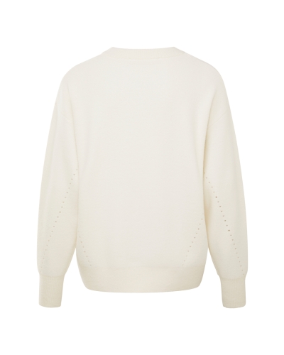 SWEATER WITH POINTELLE DETAIL WHITE